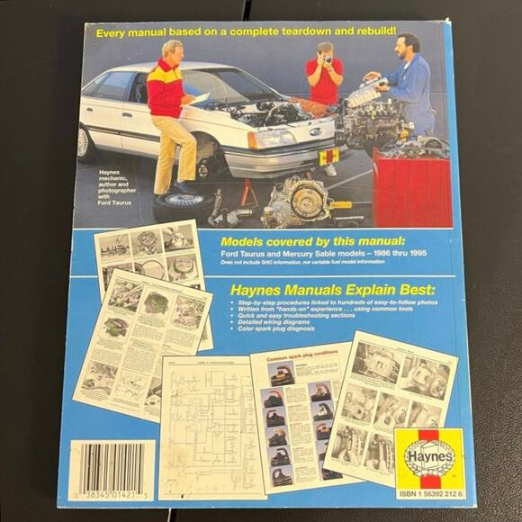 Ford Taurus & Mercury Sable Automotive Repair Manual 1986 - 1991 Models - Picture 2 of 6